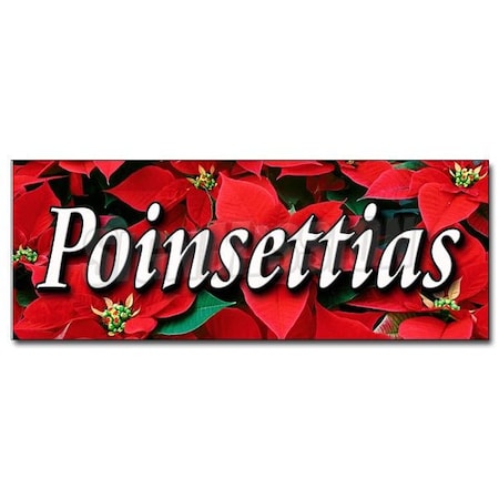 POINSETTIAS DECAL Sticker Christmas Xmas X-mas Plants Flowers Holiday